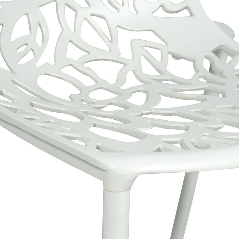 LeisureMod Devon Modern Aluminum Outdoor Dining Chair set of 2 in Red