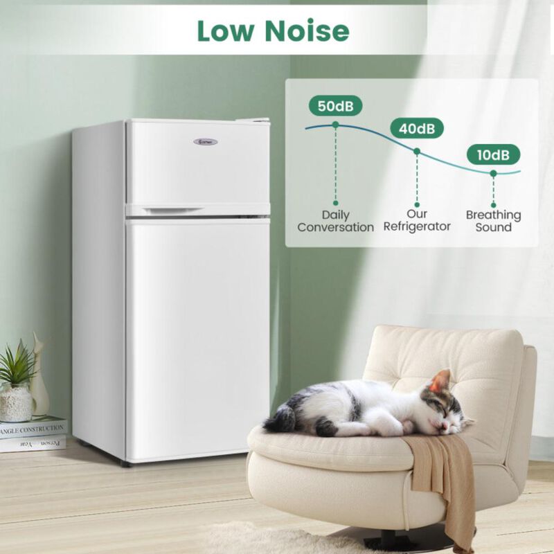 Costway 2 Doors Cold-rolled Sheet Compact Refrigerator