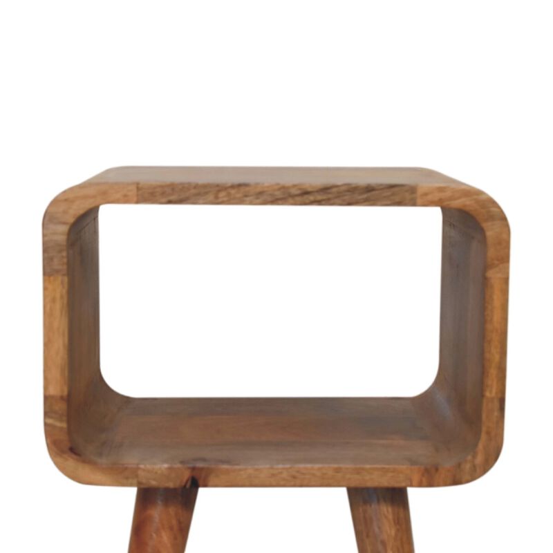 Mini Curved Solid WoodOpen NightStand
