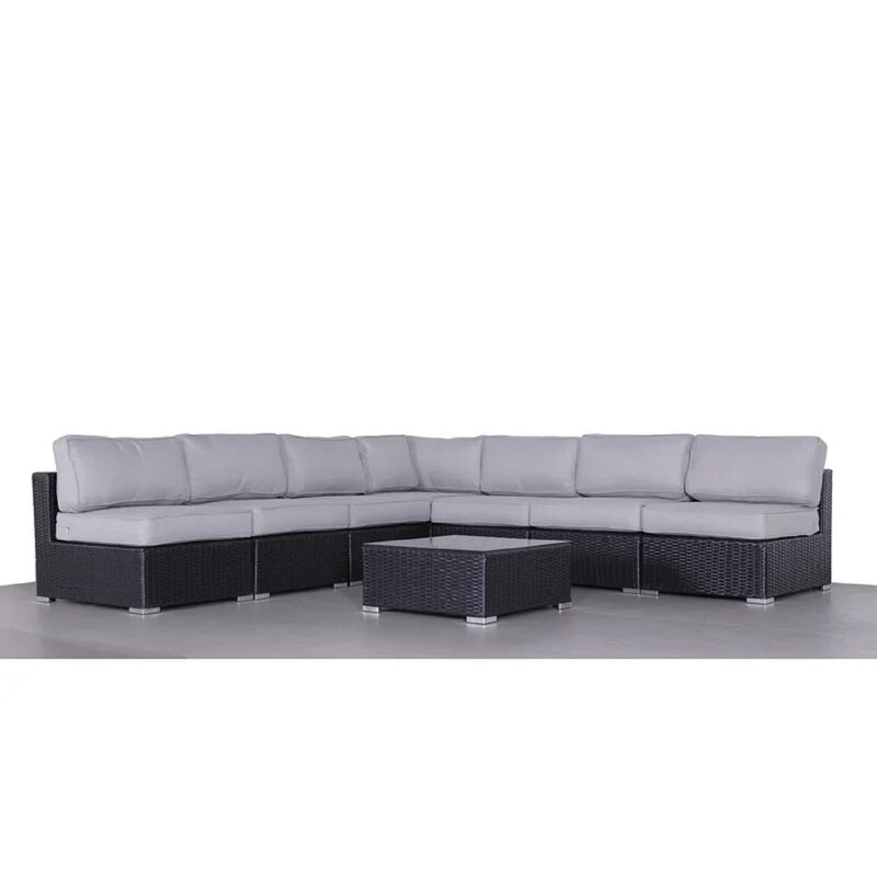 Living Source International Wicker Fully Assembled 6 - Person Seating Group with Cushions (Black And Gray)