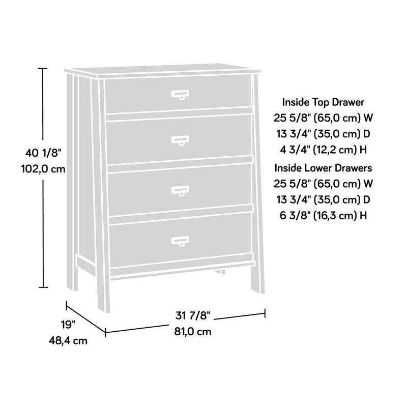 Sauder Trestle 4-Drawer Chest Cc