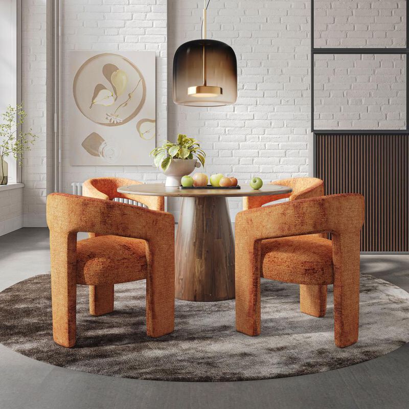 Jofran Modern Luxury Jacquard Fabric Upholstered Sculpture Armchair