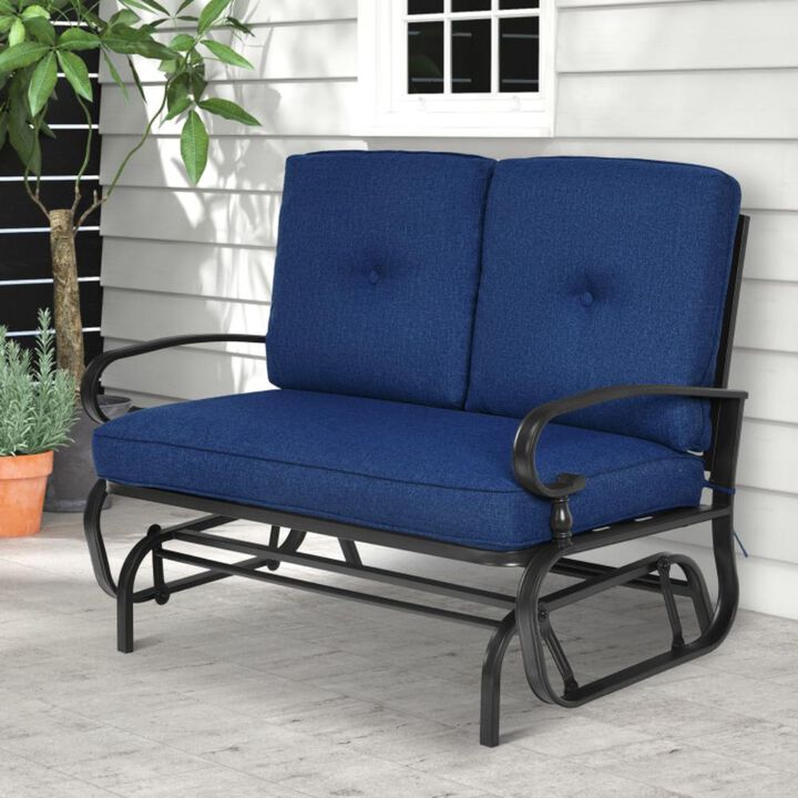Hivvago 2 Seats Outdoor Swing Glider Chair with Comfortable Cushions
