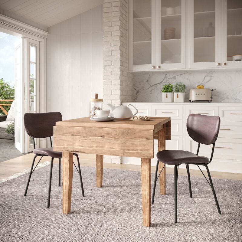 Jofran Modern Faux Leather Split-Back Upholstered Dining Chair (Set of 2)