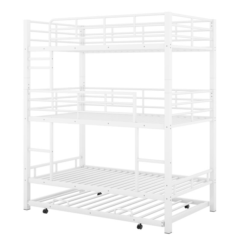 Merax Metal Triple Bunk Bed With Trundle
