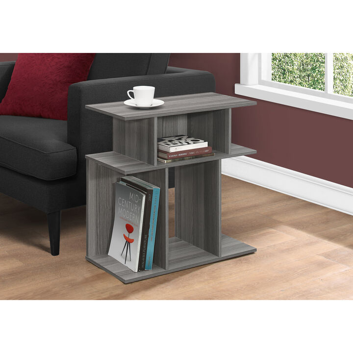 Monarch Specialties I 2481 Accent Table, Side, End, Nightstand, Lamp, Living Room, Bedroom, Laminate, Grey, Contemporary, Modern