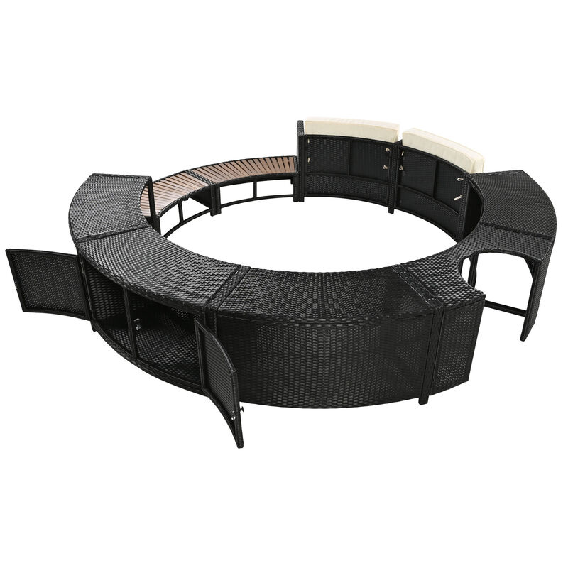 Merax Spa Frame Patio Rattan Sofa Set