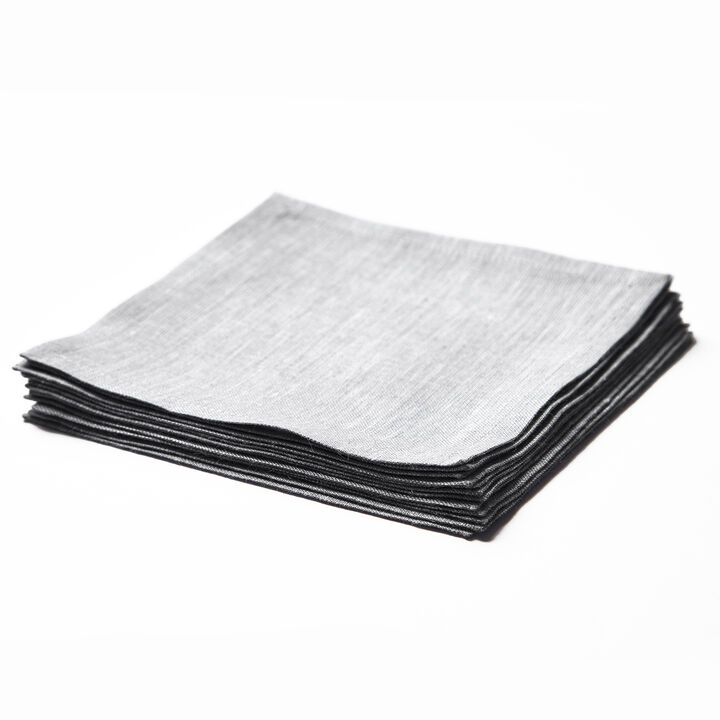Solino Home 100% Pure Linen Cocktail Napkins Set of 12 | Athena