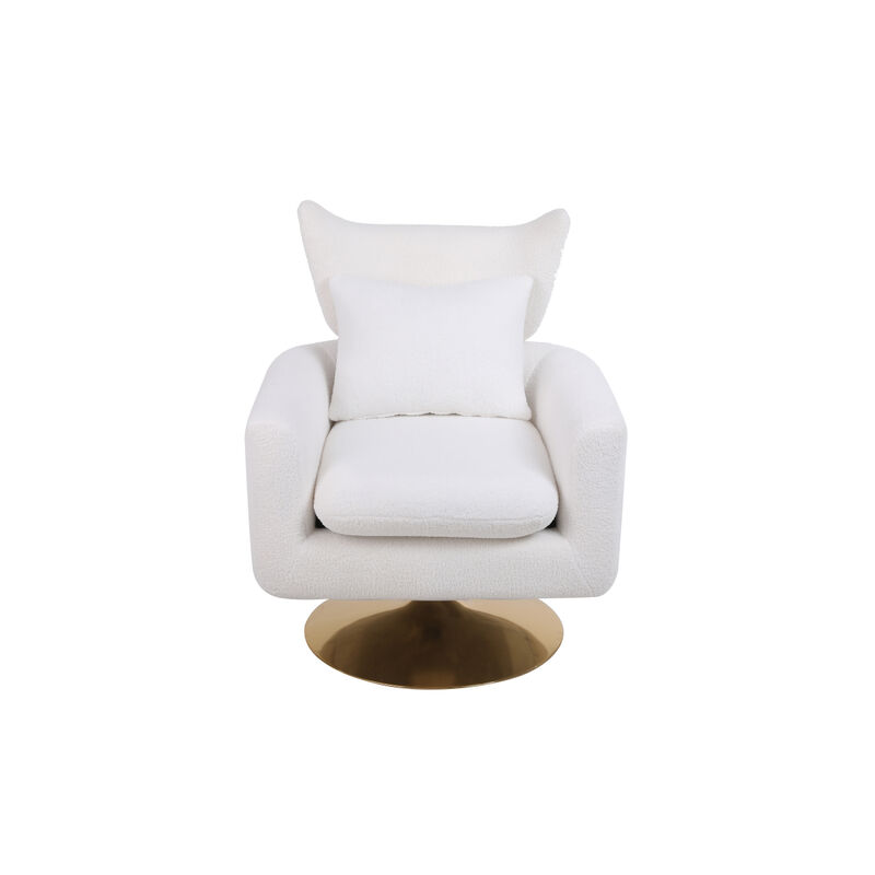 Classic Mid-Century 360-Degree Swivel Accent Chair, Teddy Fabric