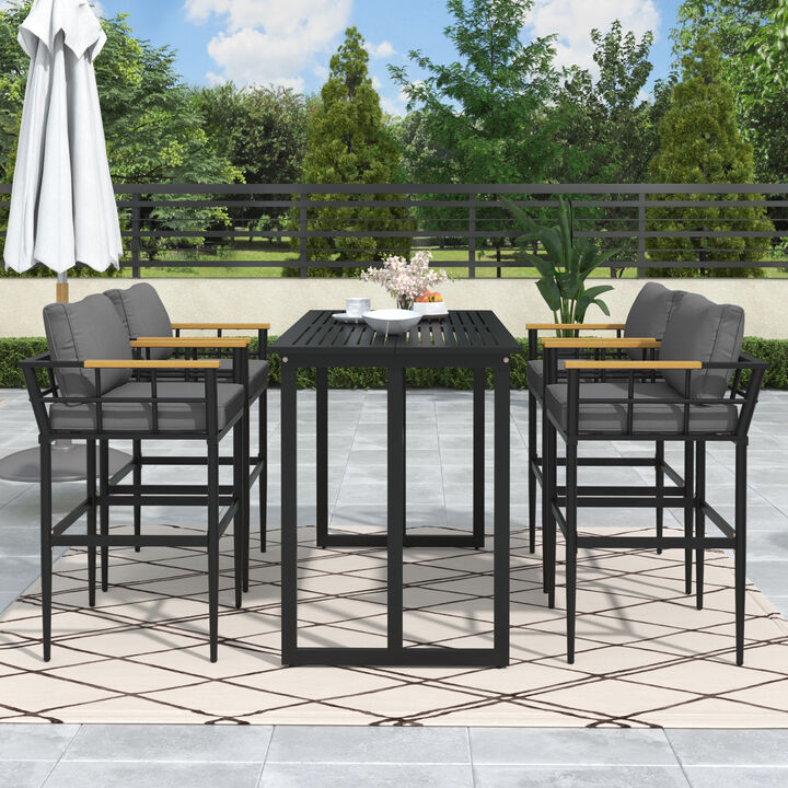 Merax Outdoor Metal Frame Dining Set for Patio, Balcony or Backyard