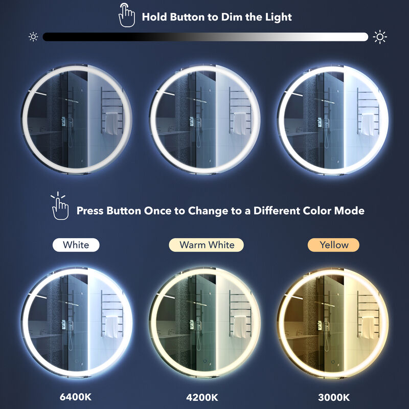 Dane Frameless Antifog Front/Back-Lit Bathroom Vanity Mirror with Smart Touch