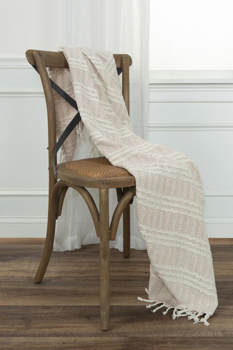 Blush/Natural 50" x 60" Throw Blanket