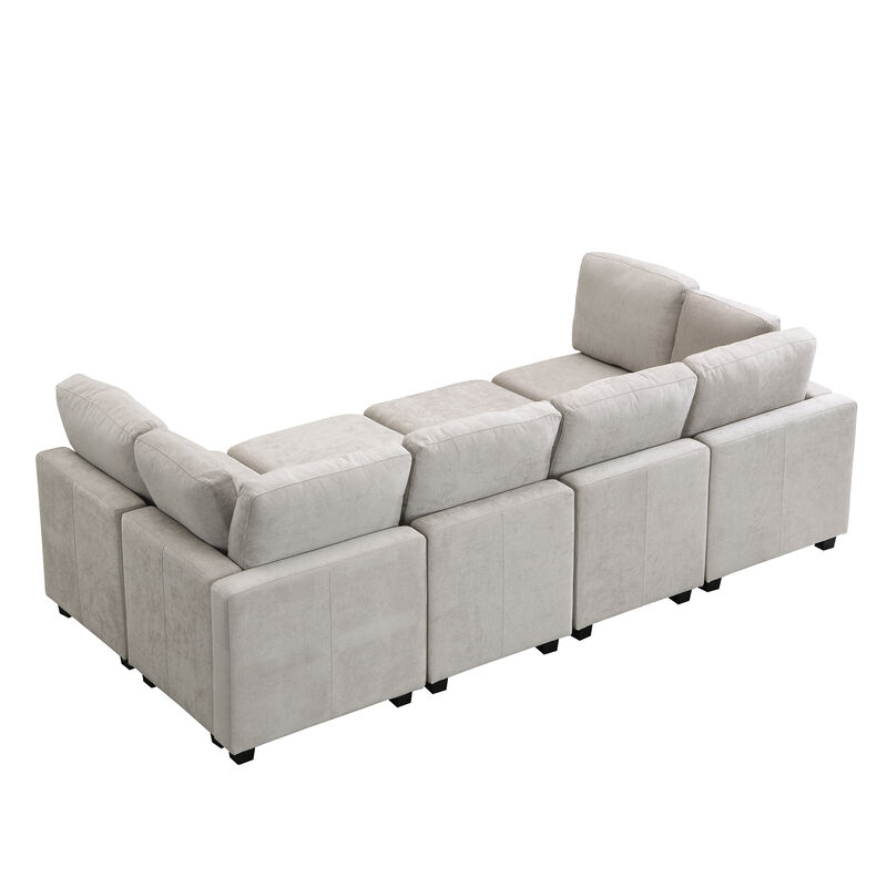 Merax  Sectional Sofa Sleeper Sofa Couch with USB Ports