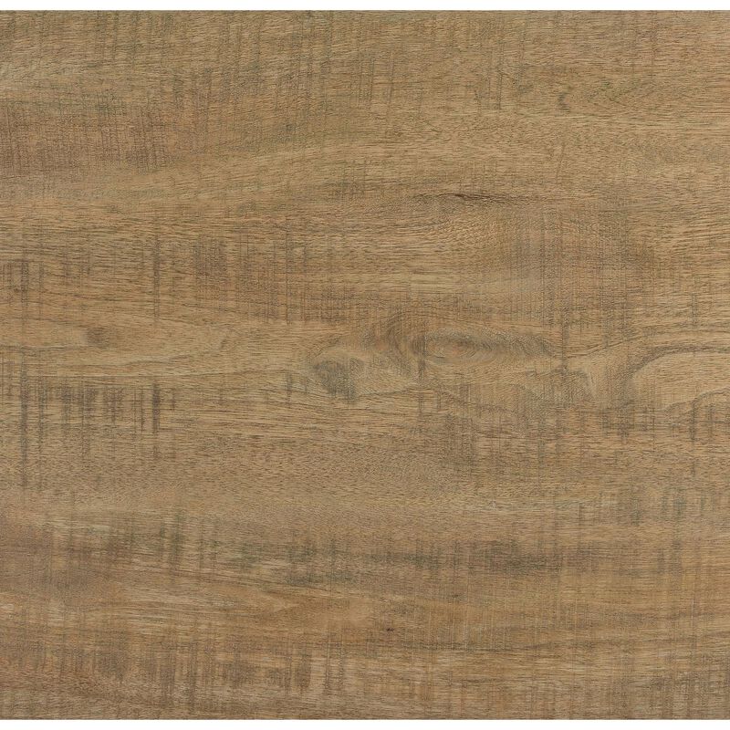 Dew 36 Inch Side Coffee Table, Lower Shelf, Engineered Wood, Mango Brown - Benzara