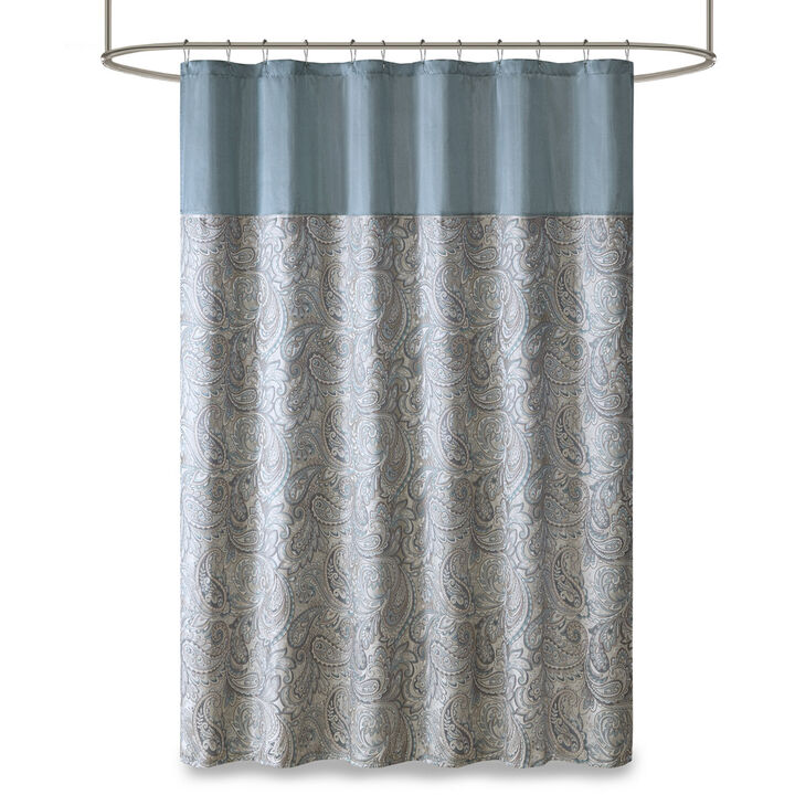 Gracie Mills Thornton Traditional Paisley Jacquard Shower Curtain