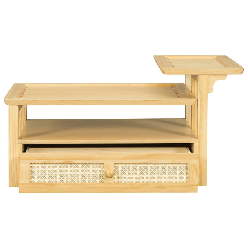 Merax Coffee Table with 1 Storage Shelf