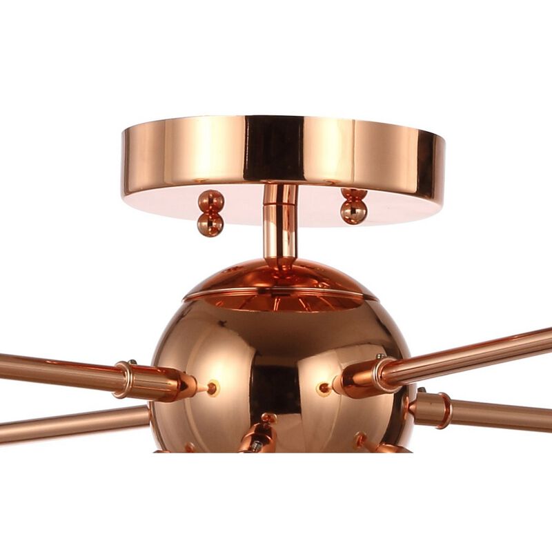 Copper 8-Light Sputnik Metal LED Flush-Mount