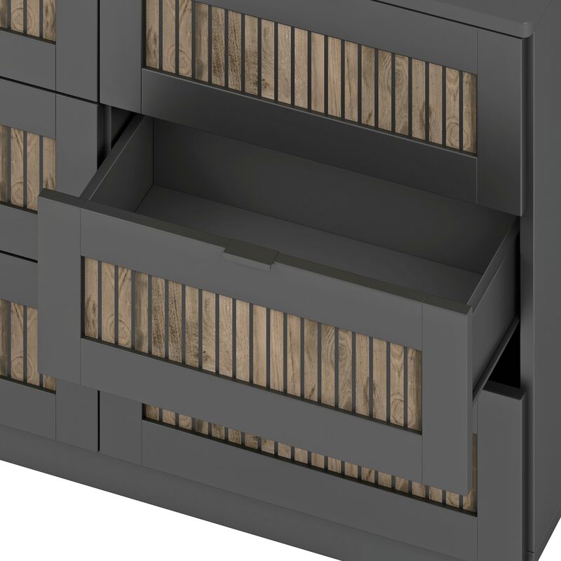 Merax Farmhouse Style Wooden Dresser with 6 Drawers