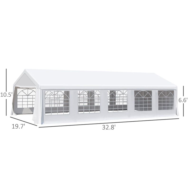 Elegant Outdoor Venue: 20x32ft White Party Tent with Removable Walls