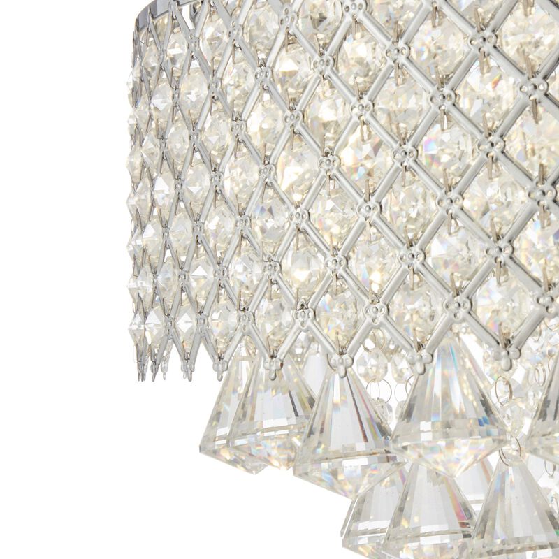 Cinderella Chandelier Chrome Metal and Crystal 12 LED Light