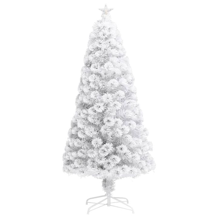 vidaXL Artificial Christmas Tree with LED White 47.2" Fiber Optic