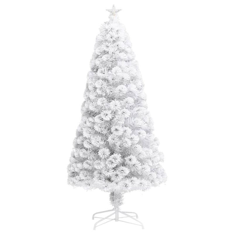 vidaXL Artificial Christmas Tree with LED White 47.2" Fiber Optic