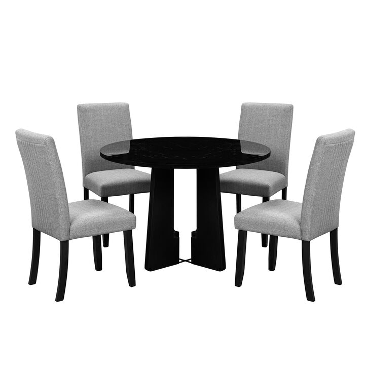 Merax 5-Piece Round Dining Table Chairs Set