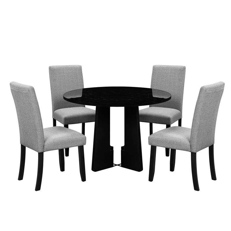 Merax 5-Piece Round Dining Table Chairs Set
