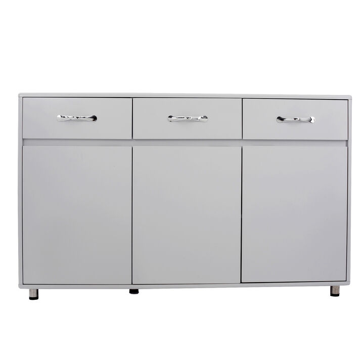 Wood 52.56 in. Sideboard with 3 Drawers and 3 Doors