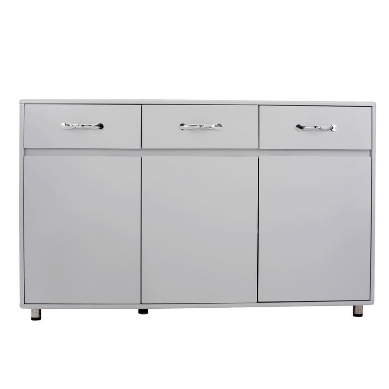 Wood 52.56 in. Sideboard with 3 Drawers and 3 Doors