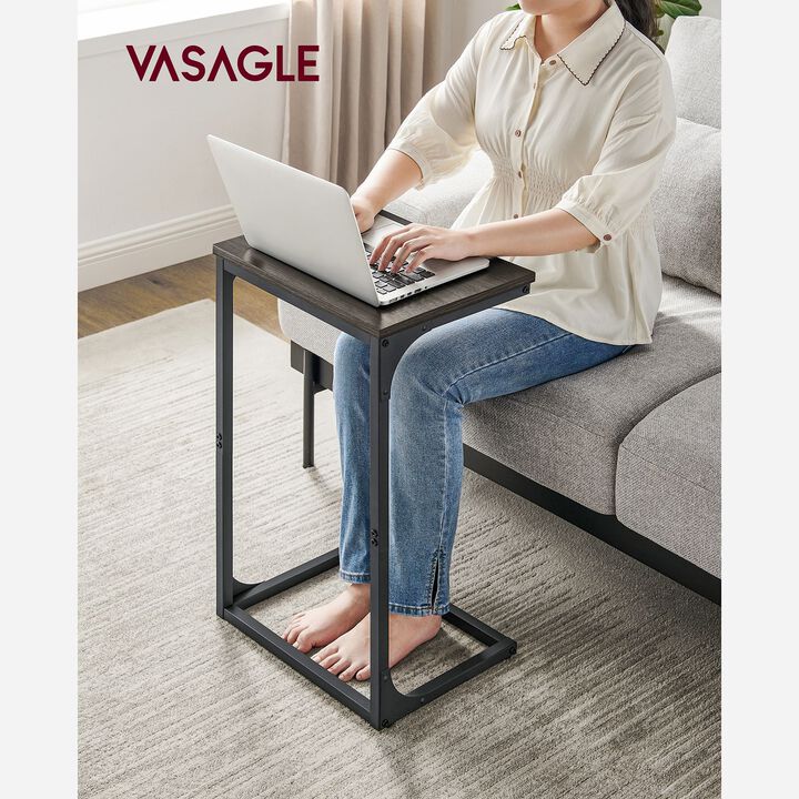 Sofa Side Table with C-Shaped Metal Frame Design