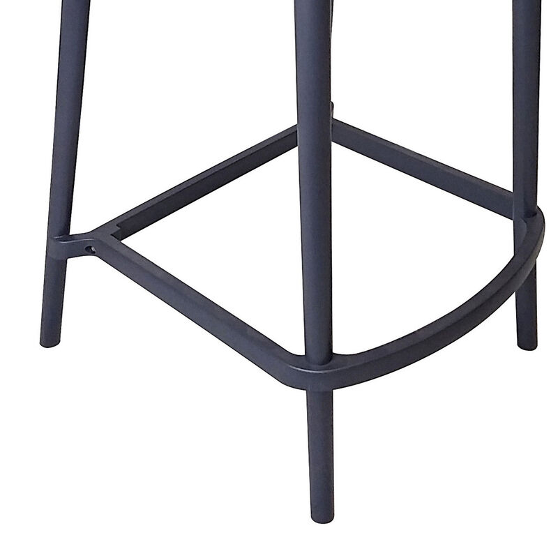 Celin 26 Inch Counter Stool Chair, Set of 4, Stackable, Mesh Back, Gray - Benzara