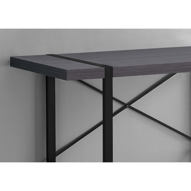 Monarch Specialties I 7312 Computer Desk, Home Office, Laptop, 48"L, Work, Metal, Laminate, Grey, Black, Contemporary, Modern