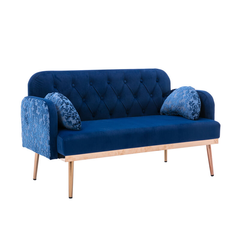 Velvet Sofa, Accent Sofa .Loveseat Sofa With Metal Feet