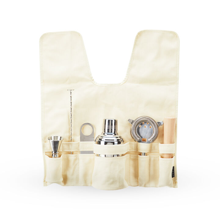 7-Piece Stainless Steel Travel Bar Barware Set