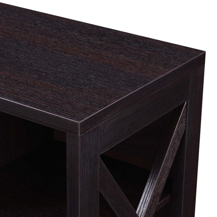 Convenience Concepts Oxford Deluxe 2 Drawer TV Stand with Shelves for TVs up to 55 Inches, Brown