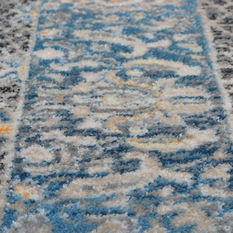 RUGSOTIC CARPETS MACHINE MADE POLYESTER AREA RUGS  - 1'8''x2'10'', Rectangle Shape, Black Gray Color, Classic Oriental Traditional  Design, Low Pile Machine Made Area Rugs (M00090)