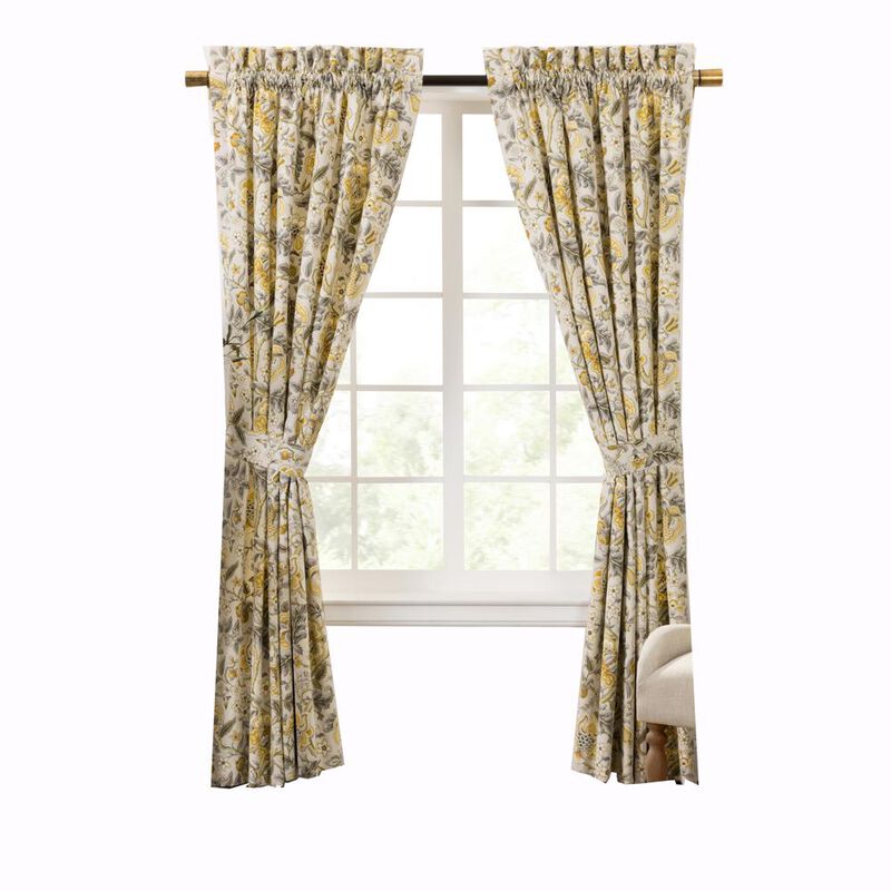 Ellis Curtain Regency 3" Rod Pocket Curtain Panel Pair with Tiebacks 96" x 84" Grey