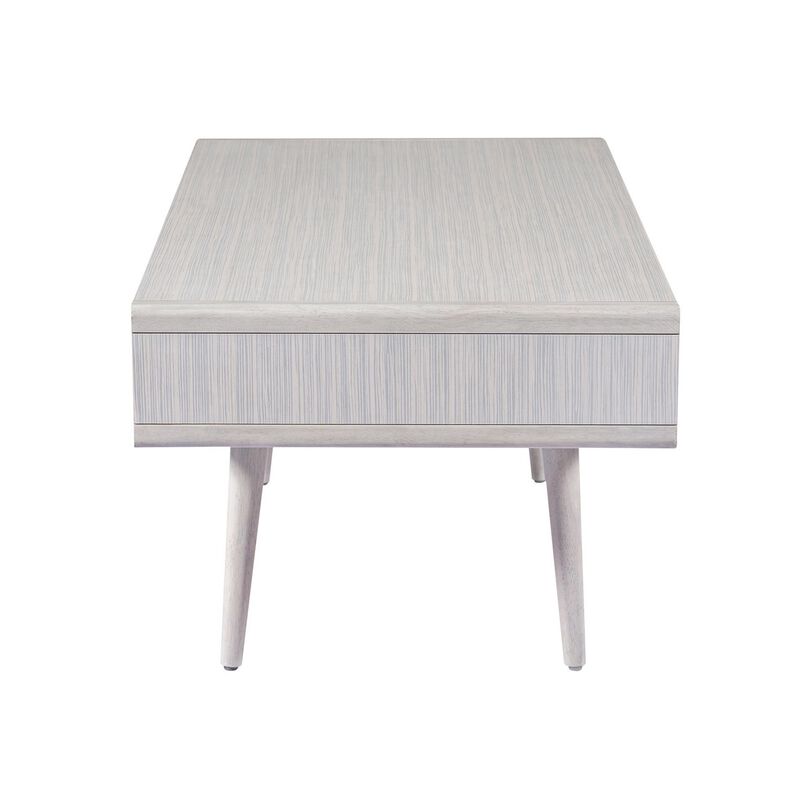 Camy Coffee Table, Brown Cane Woven Doors, Open Shelf, White 48 Inch - Benzara