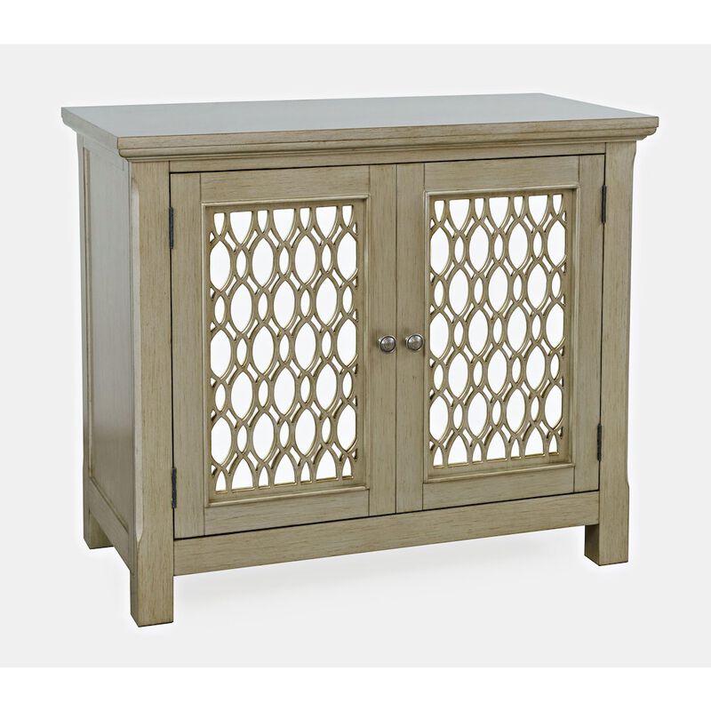 Jofran Isabella 38 Luxury Mirrored Accent Storage Cabinet