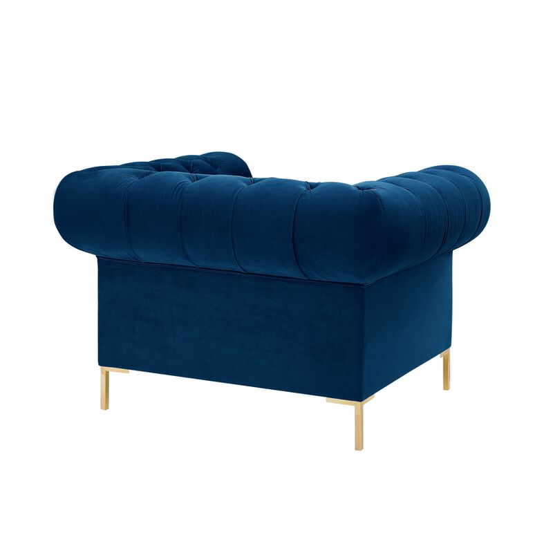 Inspired Home Zuleyka Velvet Chesterfield Club Chair