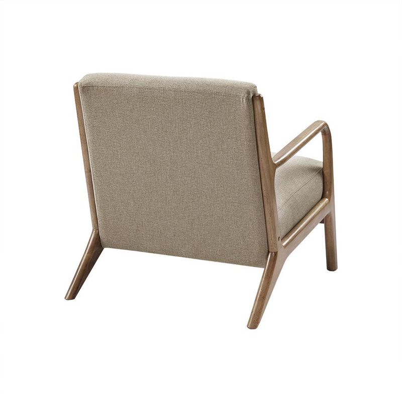 Starlight Canyon Home Gray Accent Chair with Rubber Solid Wood Frame for Living Room or Bedroom