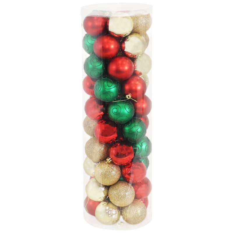 Sunnydaze Holly Jolly 50-Piece Assorted Christmas Ornament Set - 2.25 in