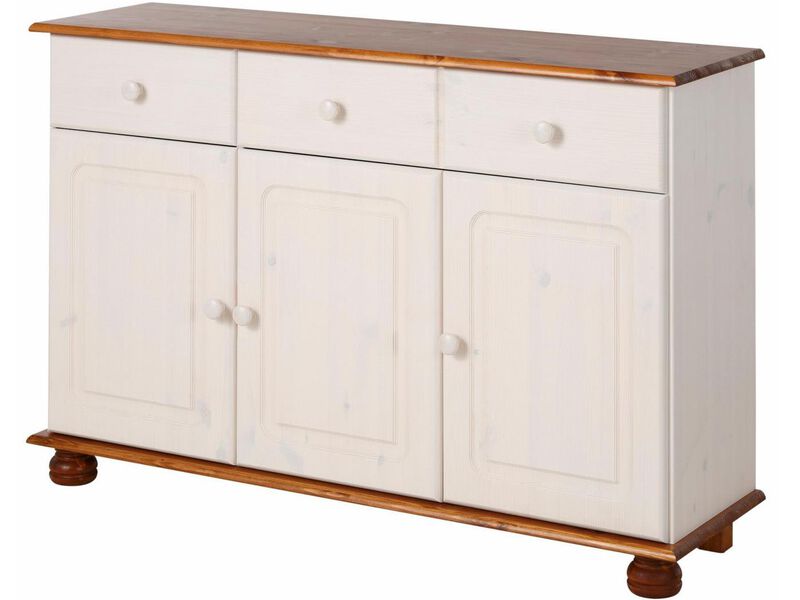 REALROOMS Chester Sideboard with 3 Drawers and 2 Cabinets