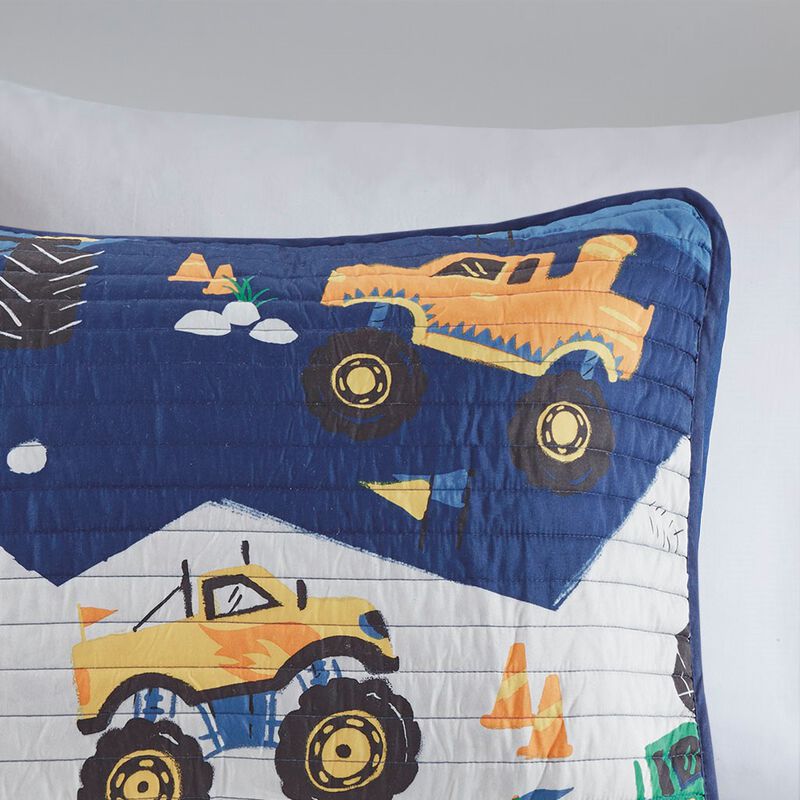 Gracie Mills Cynara Rev Up Dreams Monster Truck Reversible Kids Quilt Set