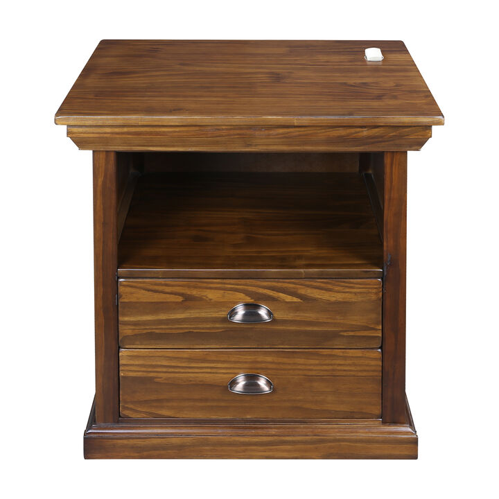 Casual Home Lincoln Nightstand Compartment, Concealment Furniture, Mocha