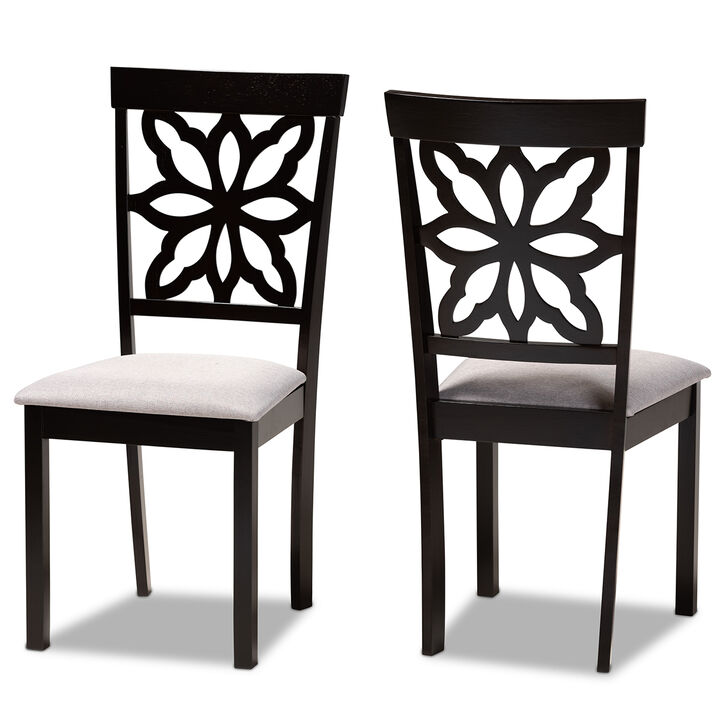Baxton Studio Samwell Modern Grey Fabric Upholstered Wood 2 Piece Dining Chair Set