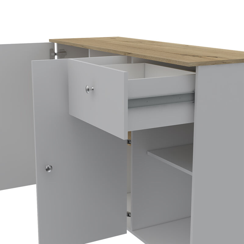 Streamdale Sayville 2-Drawer 2-Shelf Kitchen Island White And Pine