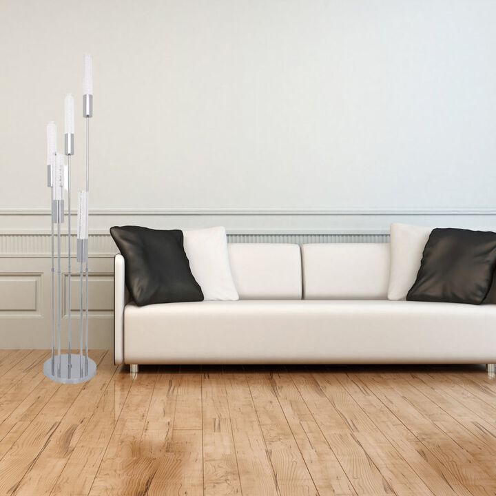 Sparkling Night Floor Lamp Chrome Metal LED Light
