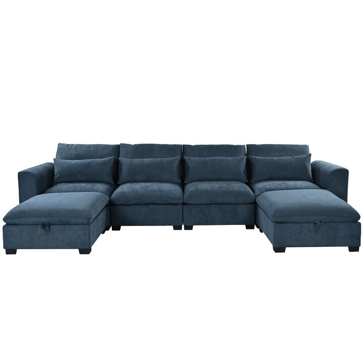 Merax Modular Corner Sofa with 2 Ottomans